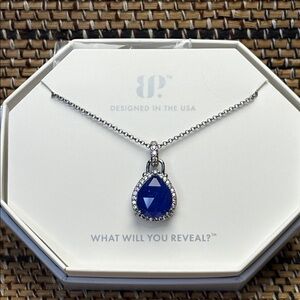 Bomb Party OG Blue Teardrop Pendant Necklace